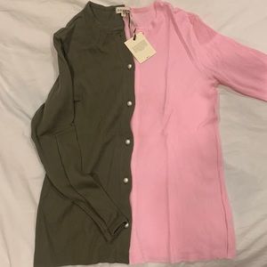 NWT Donni S waffle cardigan shirt